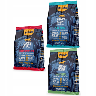 Primal Spirit krmivo pre psov mix príchutí 3x1kg